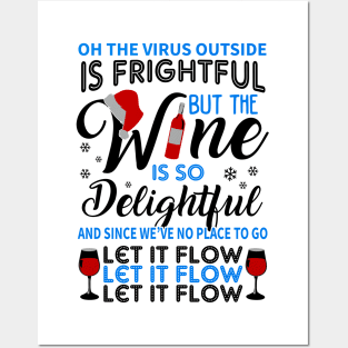 Wine Christmas. Funny Wine Lover Christmas Gift. Posters and Art